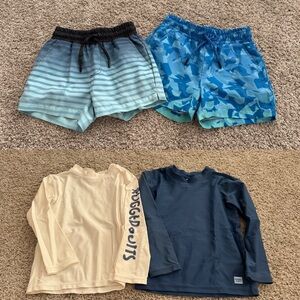 Stylish Kids Blue and Green Shorts Set